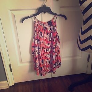 Snake skin print blouse with shoulder cut outs